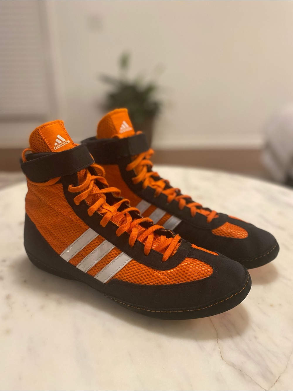 Adidas combat speed, wrestling shoes, Orange and Black size 10.5
